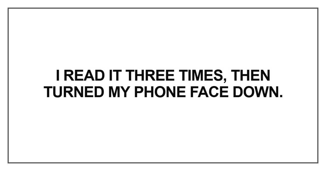 I read it three times I read it three times