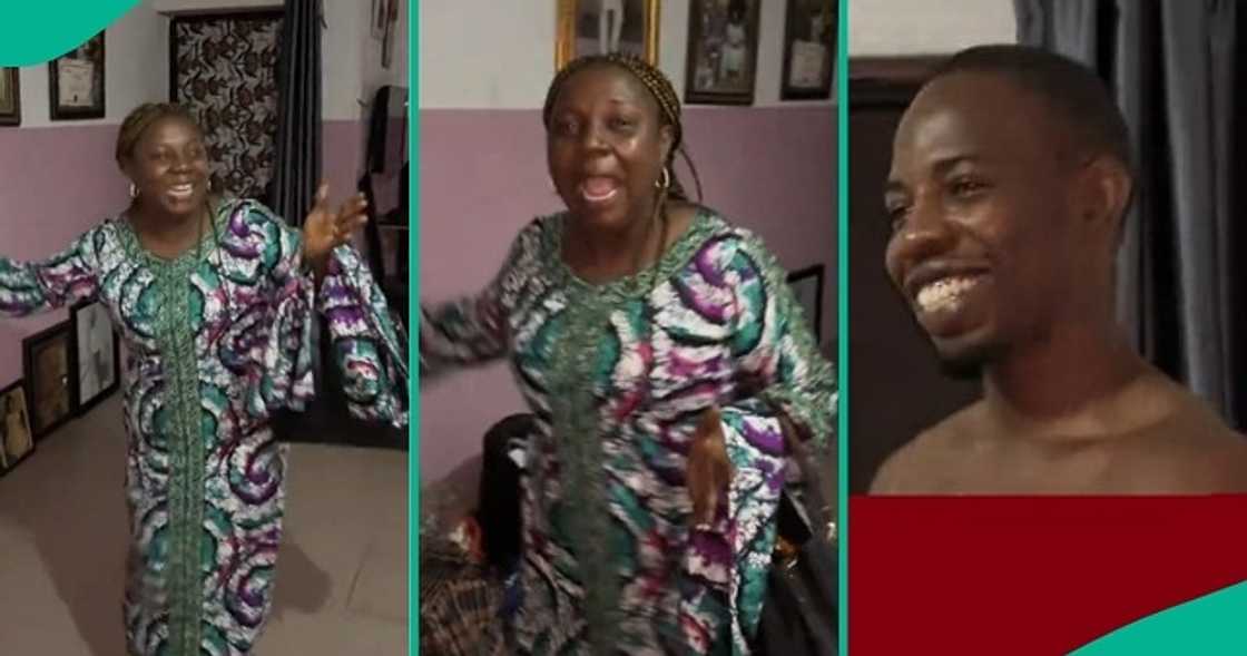 Overjoyed mum sings and dances after her son cut his dreadlocks. Overjoyed mum sings and dances after her son cut his dreadlocks.