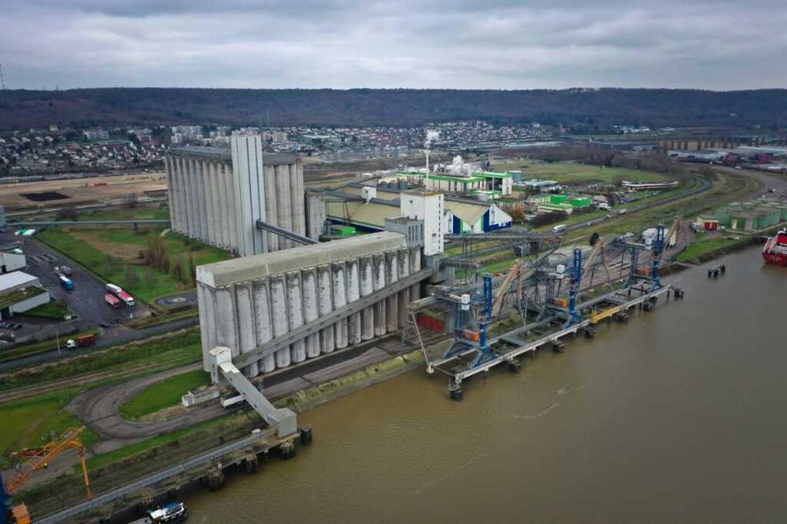 Silos at the port of Rouen in northwest France, where grain exports have surged since the Ukraine war Silos at the port of Rouen in northwest France, where grain exports have surged since the Ukraine war