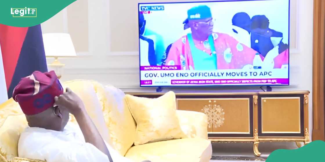 President Bola Tinubu observes PDP Governor Umo Eno's defection to APC President Bola Tinubu observes PDP Governor Umo Eno's defection to APC