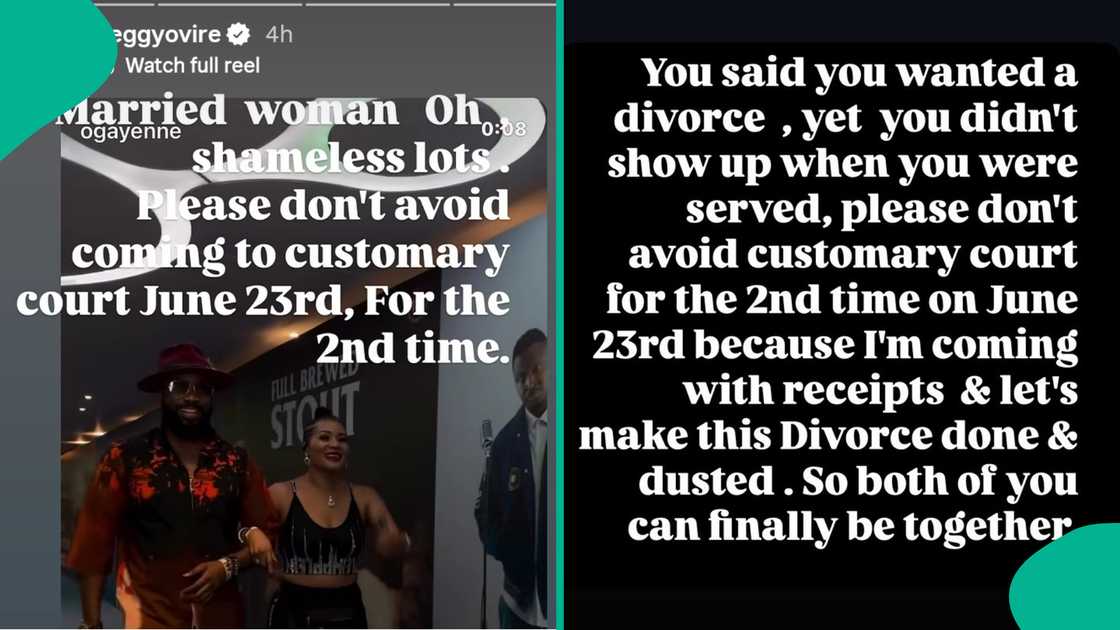 Peggy Ovire reacts to video of ex-husband with another woman at event