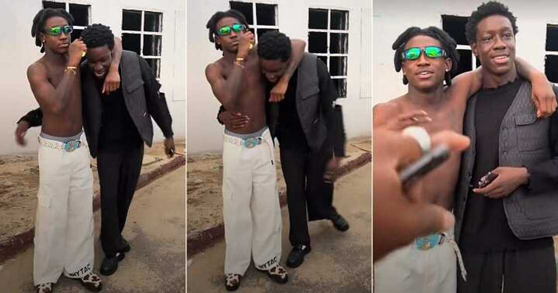 Man with striking resemblance to Shalipopi poses with singer Man with striking resemblance to Shalipopi poses with singer