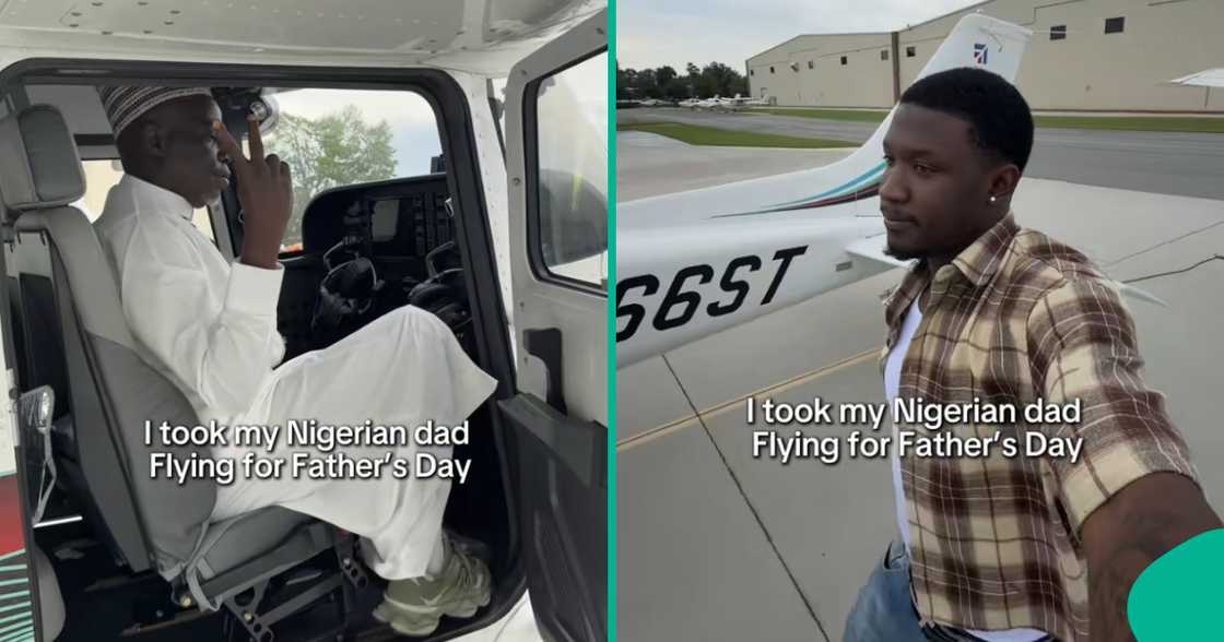 Nigerian pilot captures moment he was on flight with his father on Father's Day.