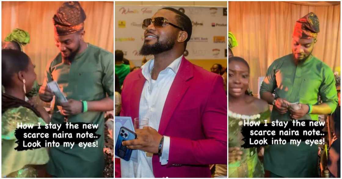 Photos of Kunle Remi spraying new naira notes Photos of Kunle Remi spraying new naira notes