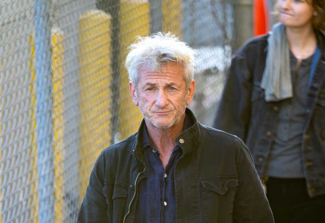 Sean Penn walking to at "Jimmy Kimmel Live"