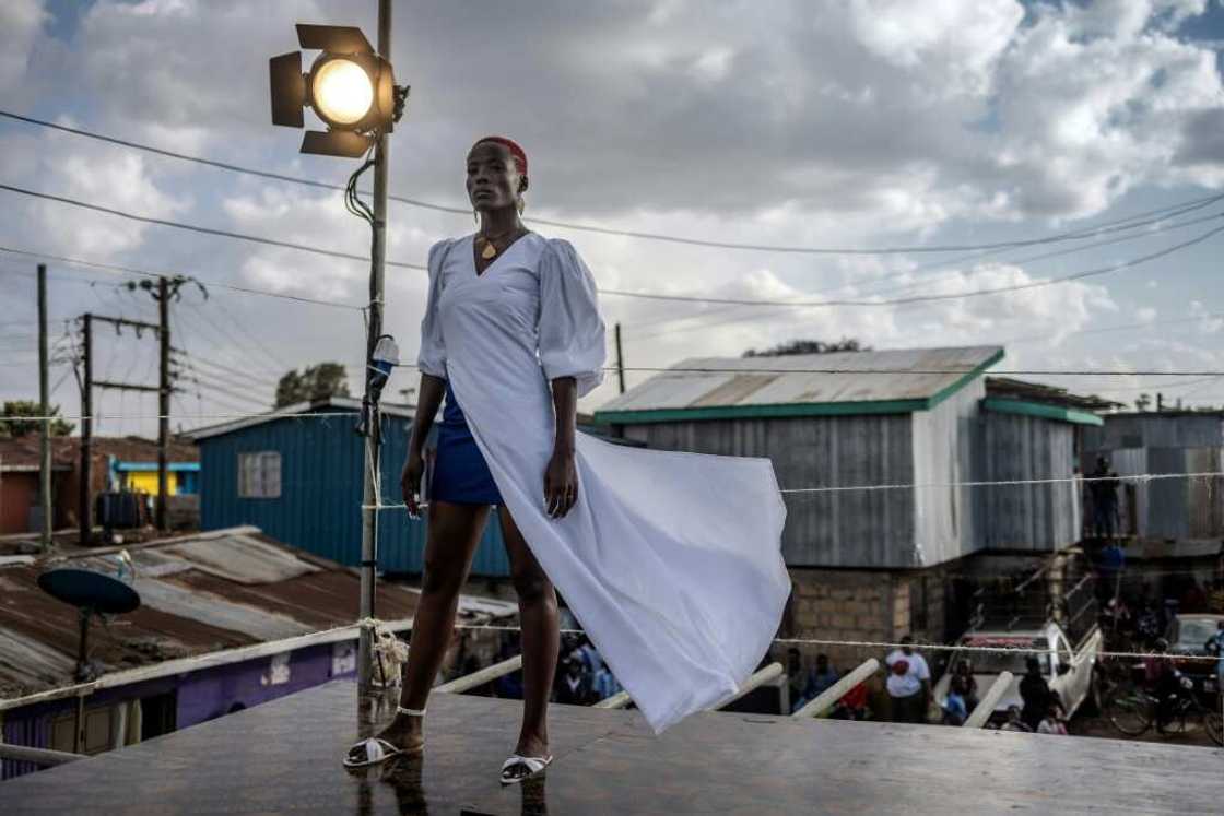 The Kibera catwalk overlooks the rooftops of the massive slum The Kibera catwalk overlooks the rooftops of the massive slum