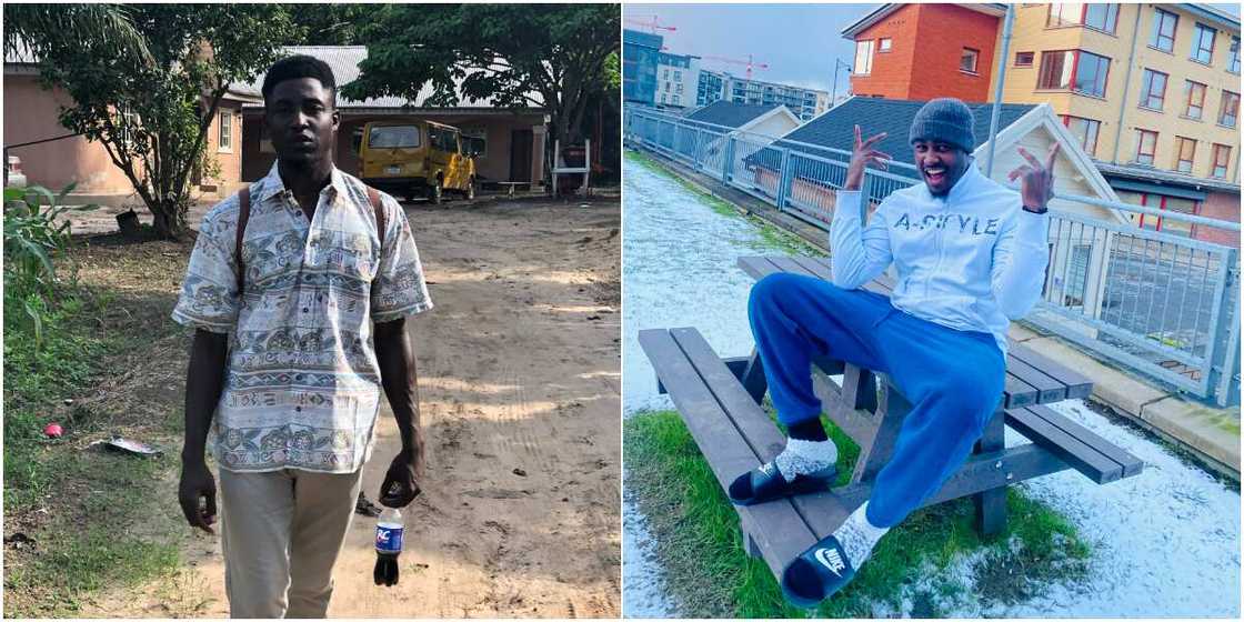 Nigerian man who relocated for greener pastures shares before and after photos, sparks massive reactions Nigerian man who relocated for greener pastures shares before and after photos, sparks massive reactions