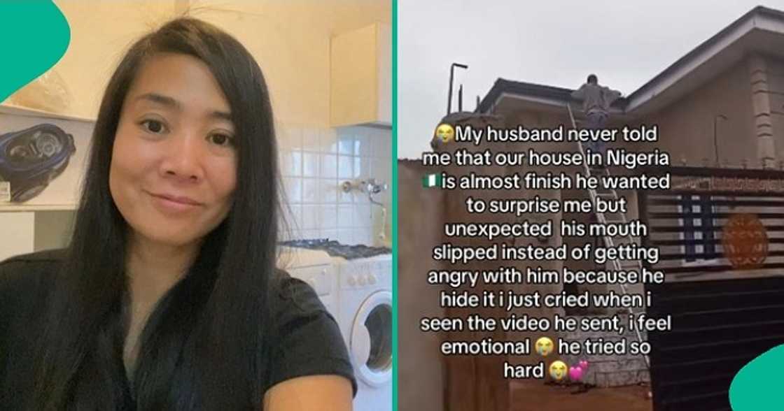 Filipina lady in tears as her husband unexpectedly informs her about his 'secret' house in Nigeria. Filipina lady in tears as her husband unexpectedly informs her about his 'secret' house in Nigeria.