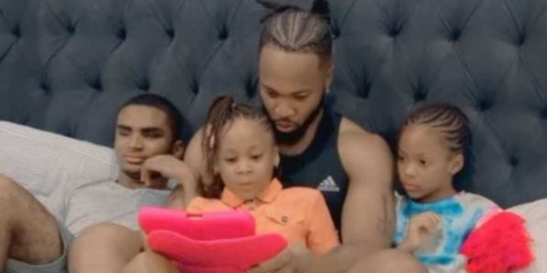 Igbo Amaka: Singer Flavour Teaches His Children Their Native Language in Adorable Video Igbo Amaka: Singer Flavour Teaches His Children Their Native Language in Adorable Video