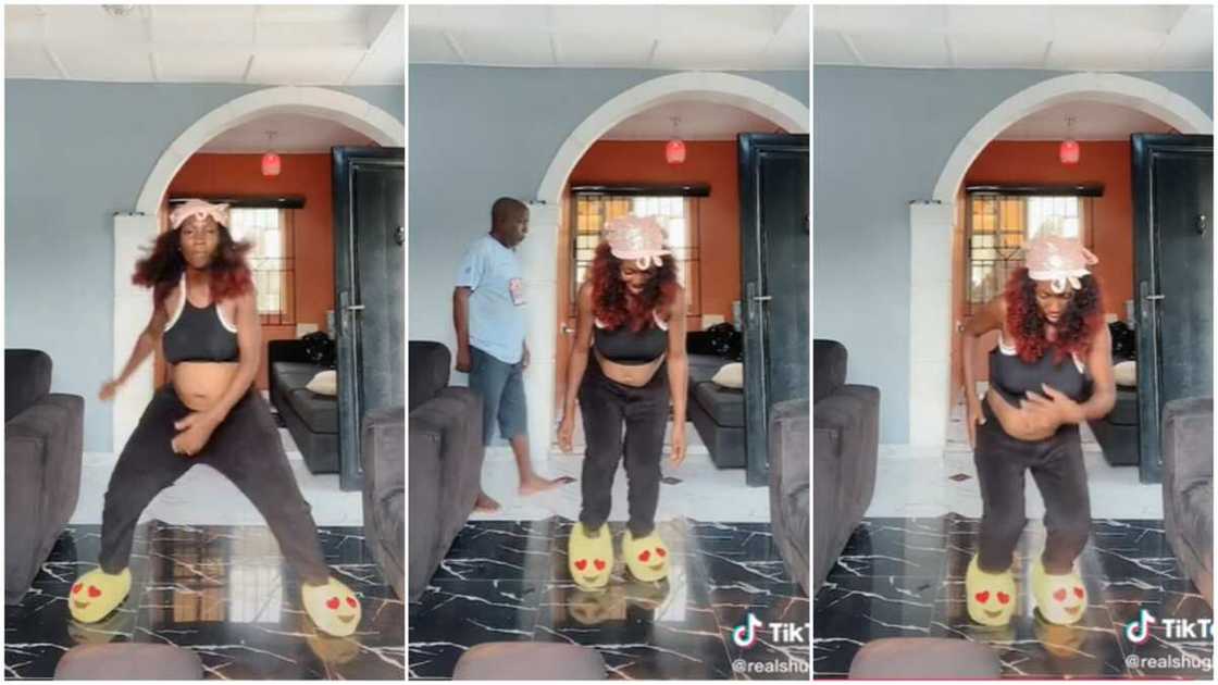 Pregnant woman with energy/dancing as an exercise. Pregnant woman with energy/dancing as an exercise.