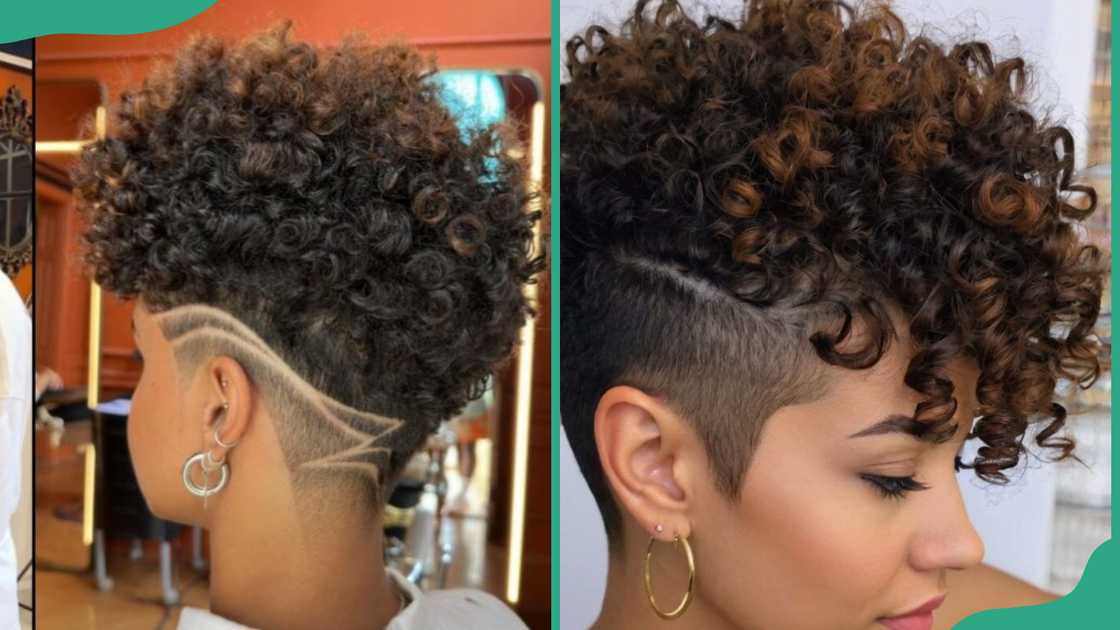 Curly mohawk with tapered sides Curly mohawk with tapered sides