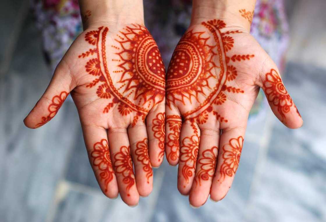 Photo of henna design. Photo of henna design.