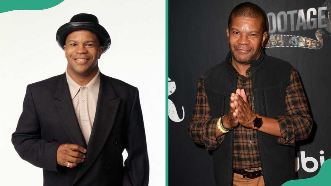 Portrait of actor Kelly Perine in 2001 (L). The actor attends a film premiere in 2023 (R)