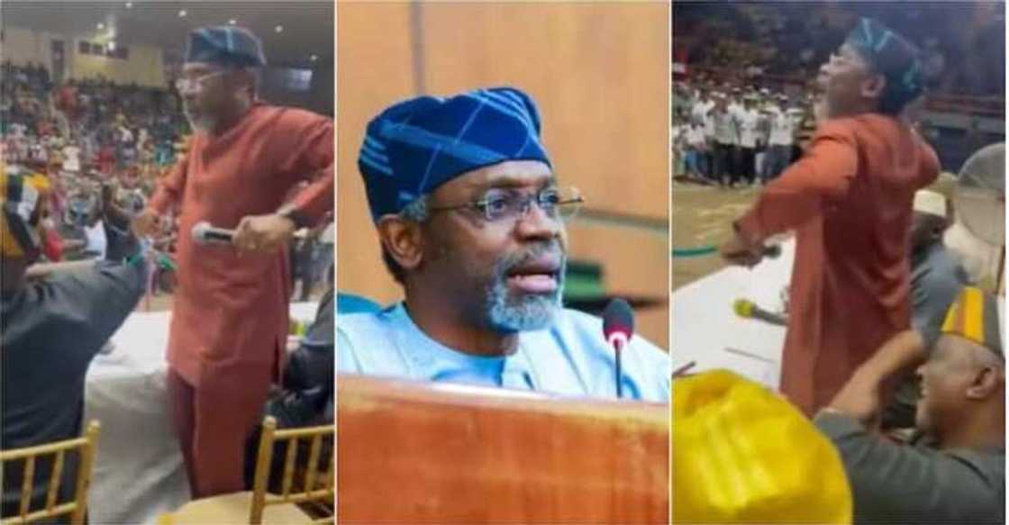 House of Reps Speaker, Femi Gbaja vibing to Buga. House of Reps Speaker, Femi Gbaja vibing to Buga.