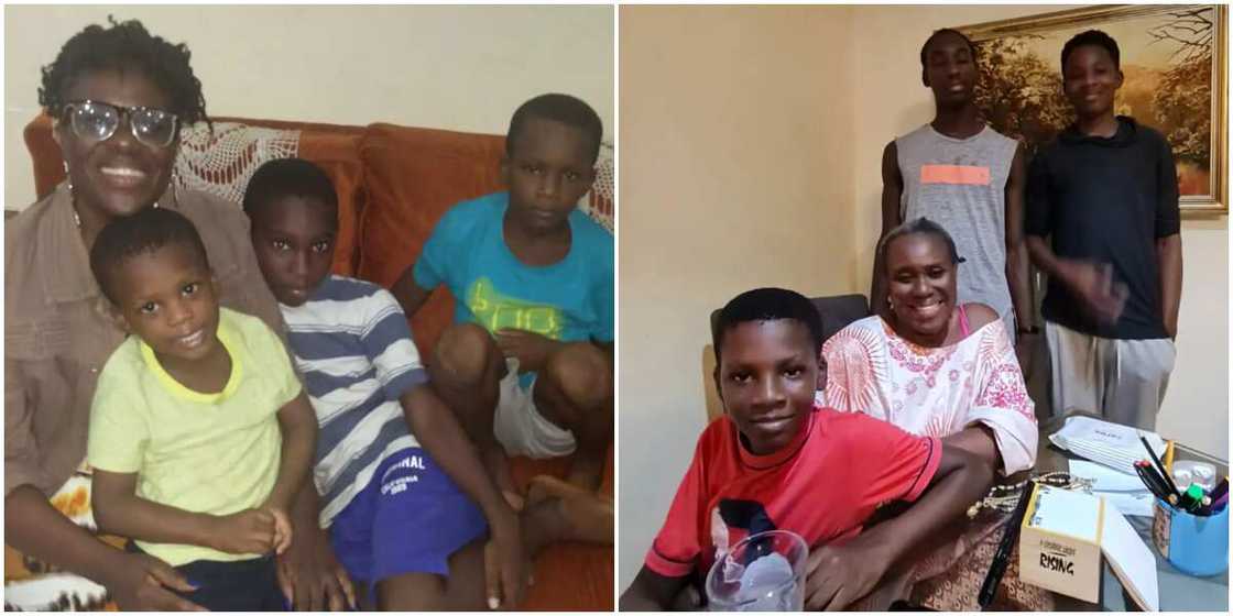 Joke Silva and her nephews Joke Silva and her nephews