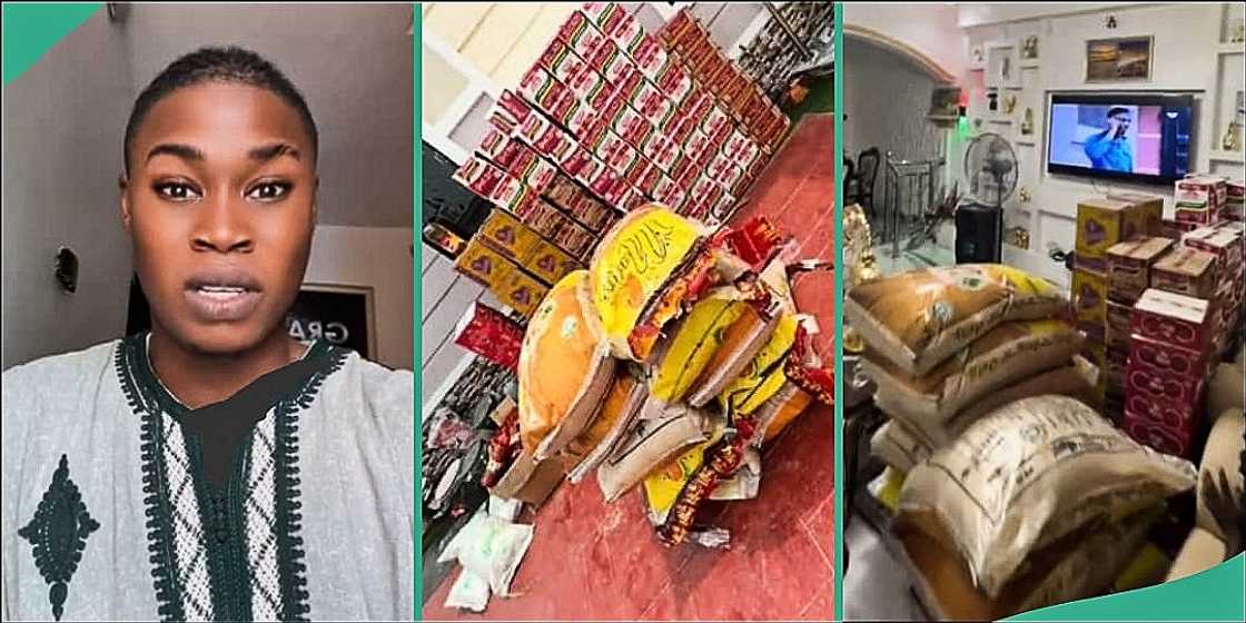 Nigerian man stocks his house with plenty foodstuffs Nigerian man stocks his house with plenty foodstuffs