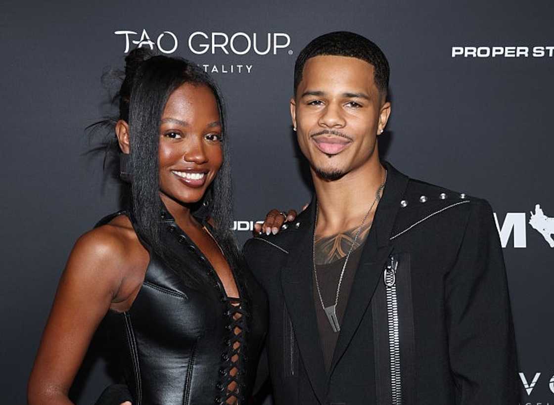 Chelley Bissainthe and Ace Greene appear together at an entertainment event