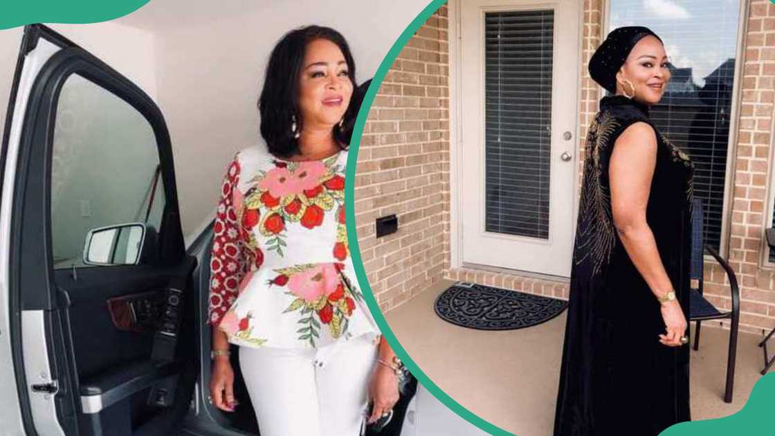 Bukky Wright stands beside her car and poses infront of her house. Bukky Wright stands beside her car and poses infront of her house.