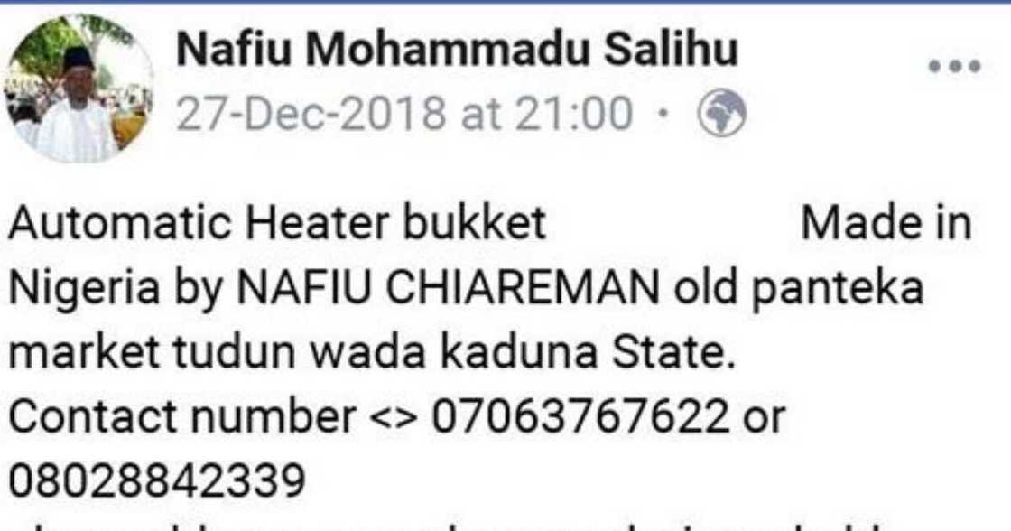 Nigerian man from the North shows off unique invention on social media (photos)
