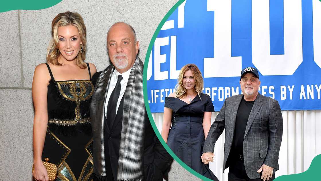 Alexis Roderick and Billy Joel attend the Elton John AIDS Foundation's Annual An Enduring Vision Benefit, and they pose during Joel's 100th Lifetime Performance at Madison Square Garden