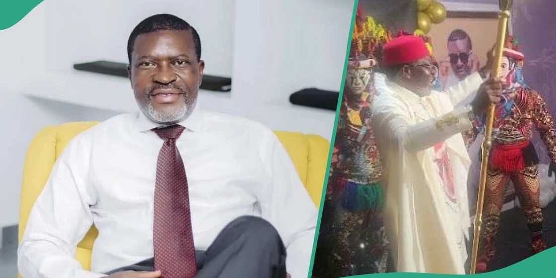 Kanayo.O.Kanayo marks birthday with masquerades. Kanayo.O.Kanayo marks birthday with masquerades.