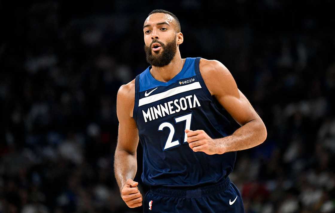 Rudy Gobert jogs during a game at Target Centre Rudy Gobert jogs during a game at Target Centre