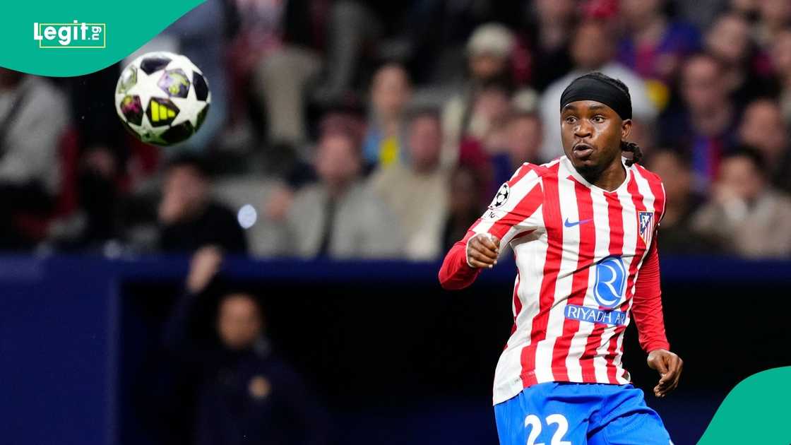 Ademola Lookman, Atletico Madrid, Barcelona, UEFA, Champions League, Football. Ademola Lookman, Atletico Madrid, Barcelona, UEFA, Champions League, Football.