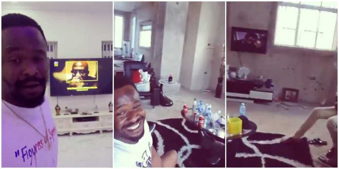 Meet before and after of Zubby Michael's sitting room in his palatial mansion Meet before and after of Zubby Michael's sitting room in his palatial mansion