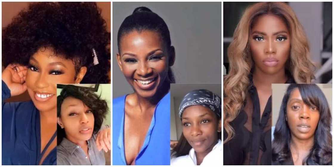 Photos of Rita Dominic, Genevieve Nnaji and Tiwa Savage. Photos of Rita Dominic, Genevieve Nnaji and Tiwa Savage.