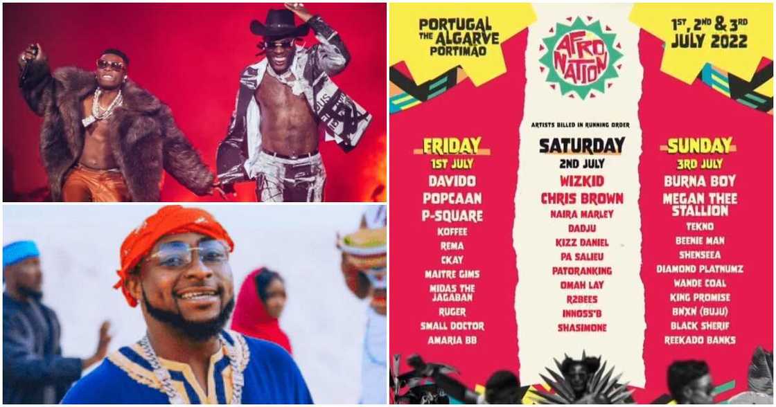 Davido, Wizkid, Burna Boy, Afro Nation Festival Portugal Davido, Wizkid, Burna Boy, Afro Nation Festival Portugal