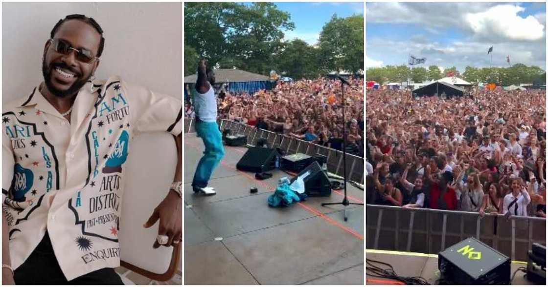 Singer Adekunle Gold performing in Denmark