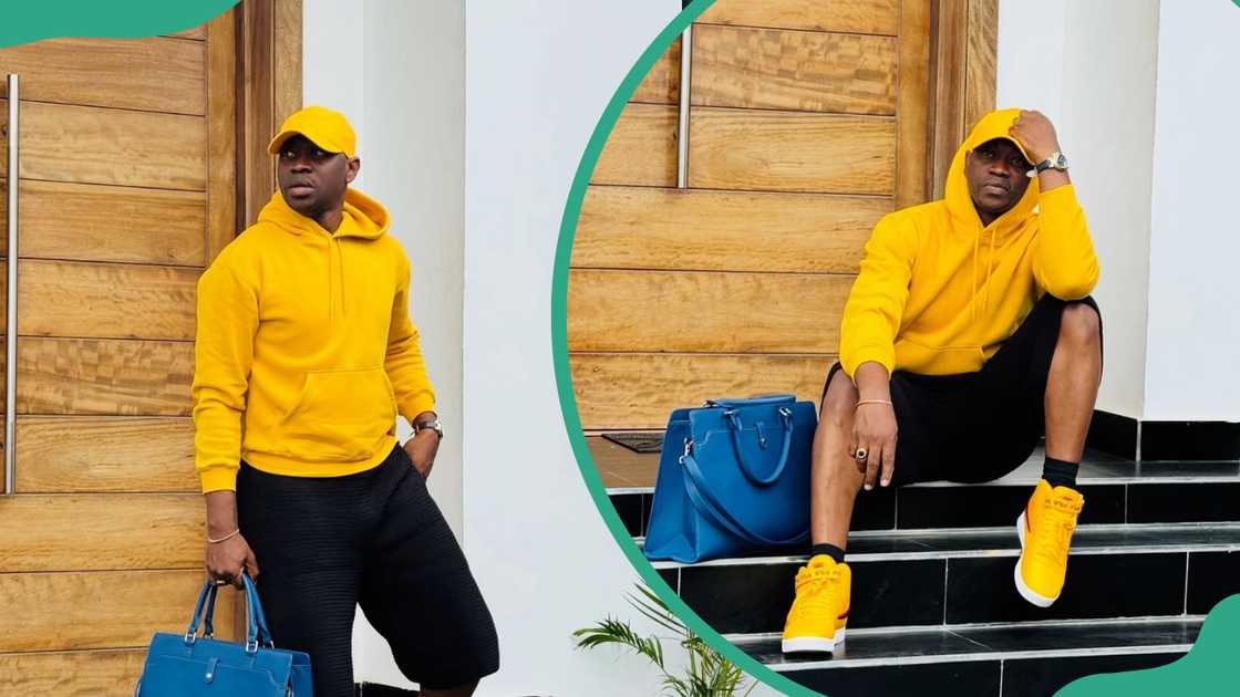 Lateef Adedimeji poses for photos Lateef Adedimeji poses for photos