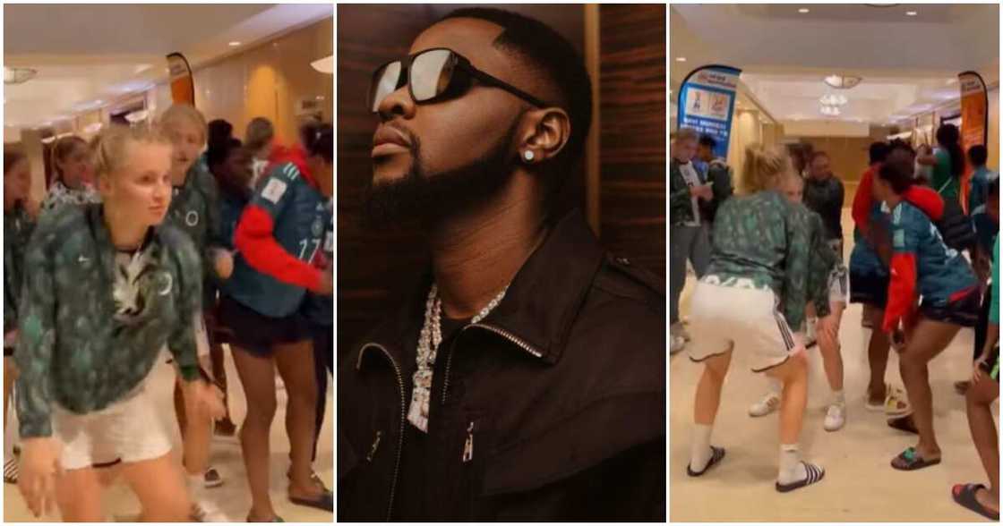 Photos of Kizz Daniel and German footballers dancing to his song