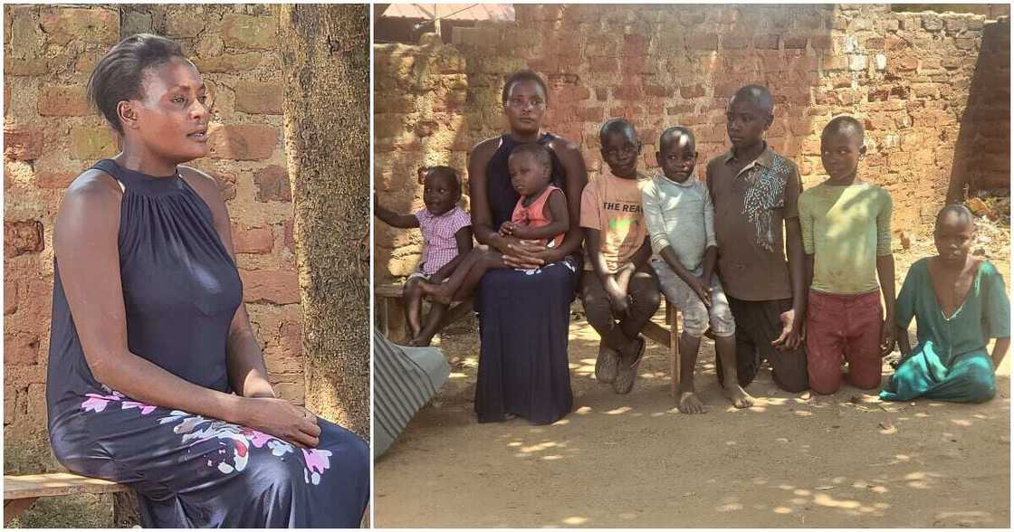 Gloria Nalongo and her seven kids, Uganda, Kampala, 5 pairs of twins Gloria Nalongo and her seven kids, Uganda, Kampala, 5 pairs of twins