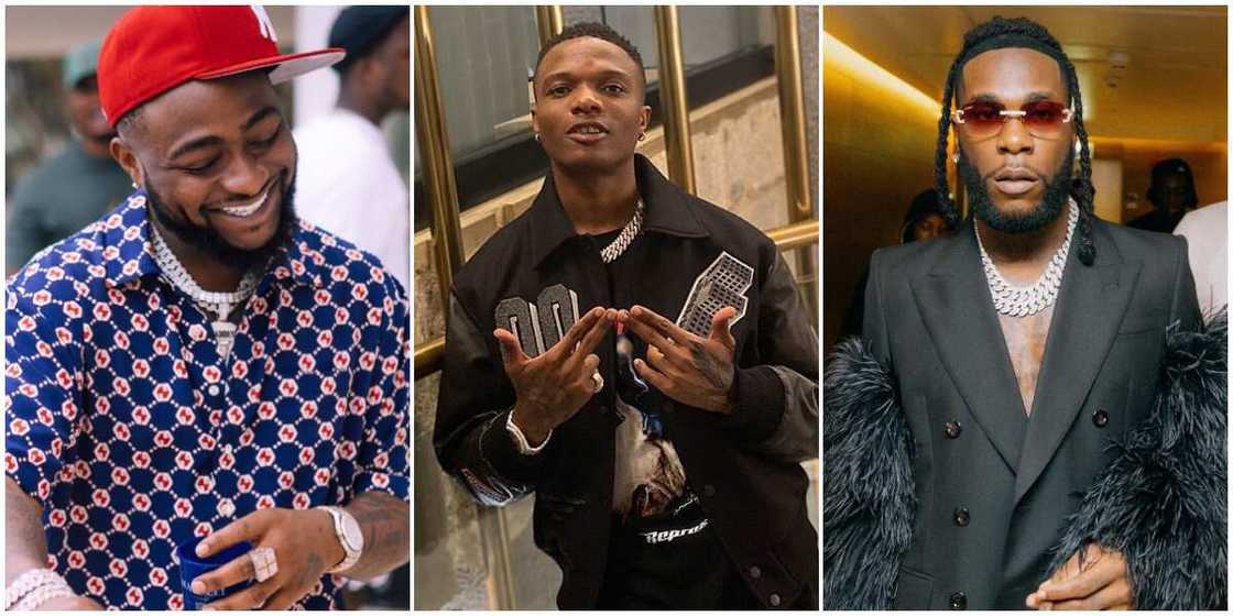 Davido, Wizkid, and Burna Boy. Davido, Wizkid, and Burna Boy.