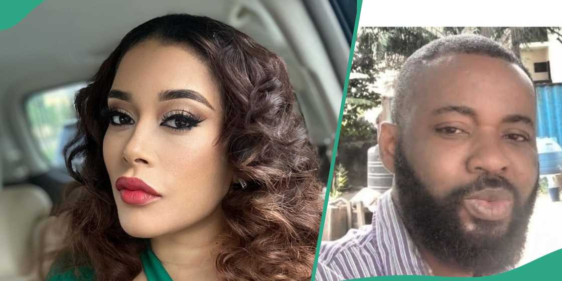 Aduuni Ade claims man stole her package. Aduuni Ade claims man stole her package.