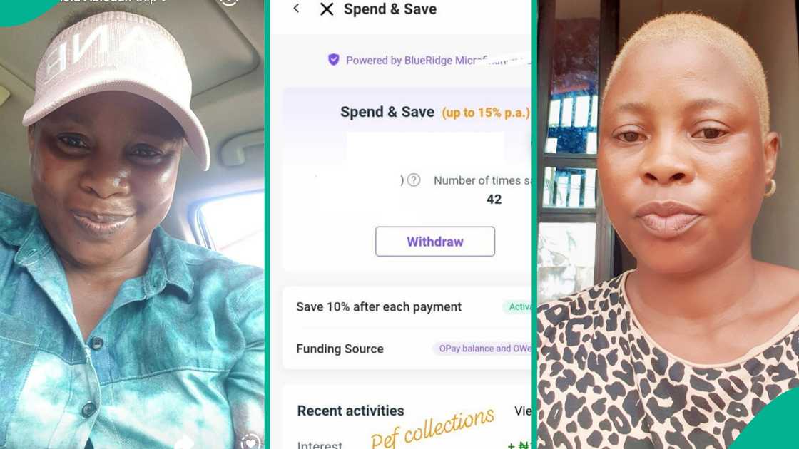 A lady who saved over N41k in a week via the Spend & Save feature on Opay shows her interest in the app.