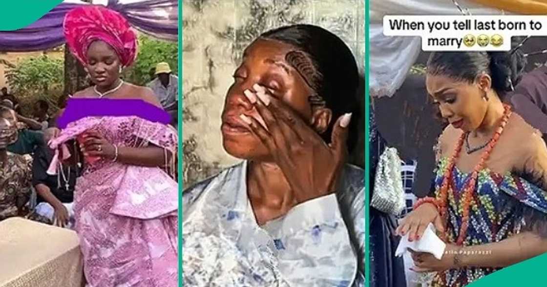 Several Nigerian brides cried on their wedding day in 2024.