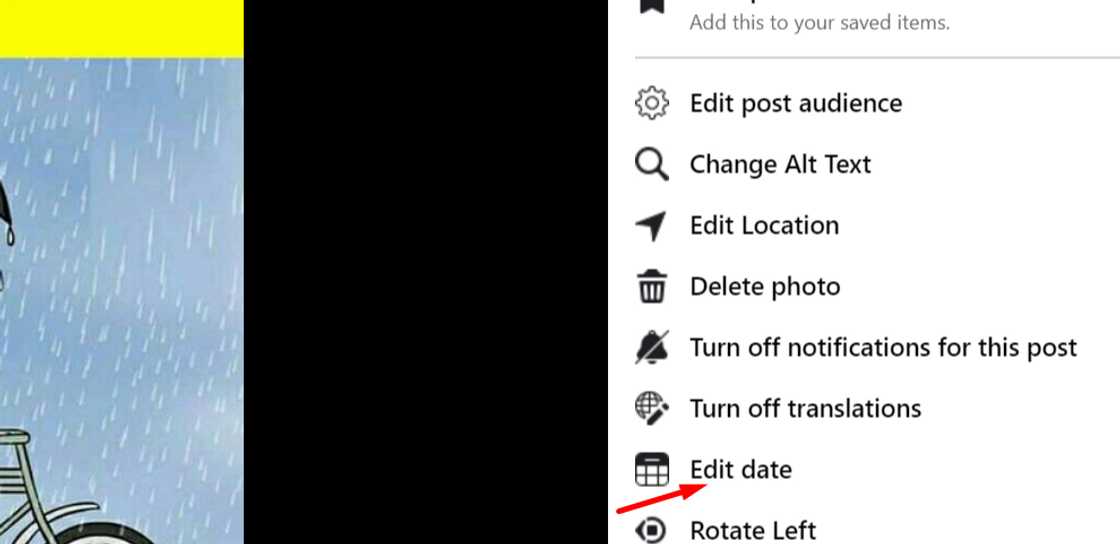 Screenshot showing how to backdate a Facebook post Screenshot showing how to backdate a Facebook post