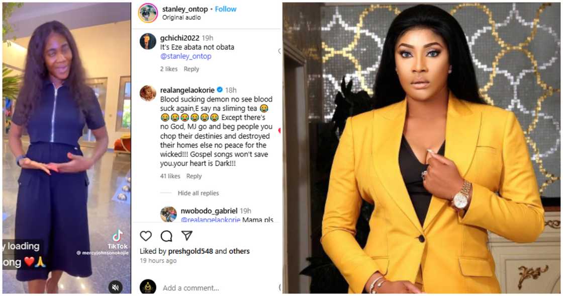 Angela Okorie drags Mercy Johnson over her weight loss Angela Okorie drags Mercy Johnson over her weight loss
