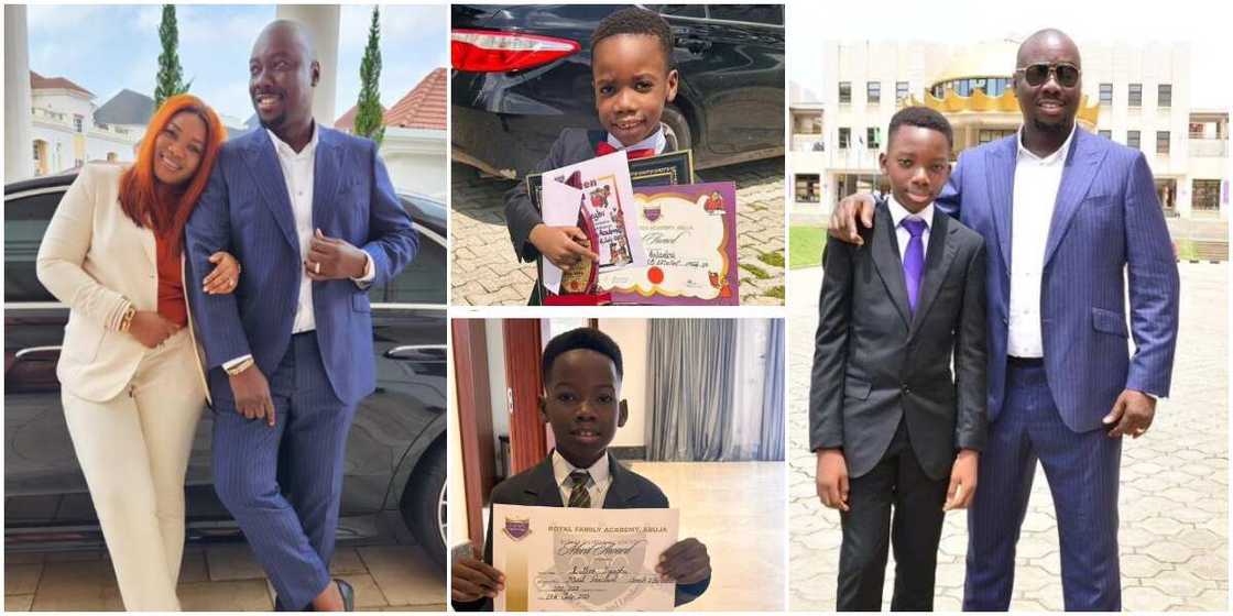 Obi Cubana and wife Lush Eby, Obi Cubana's sons get award at school