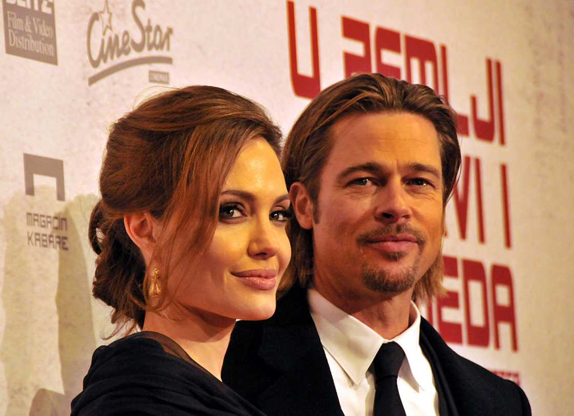 Angelina Jolie and Brad Pitt in Sarajevo, Bosnia and Herzegovina.