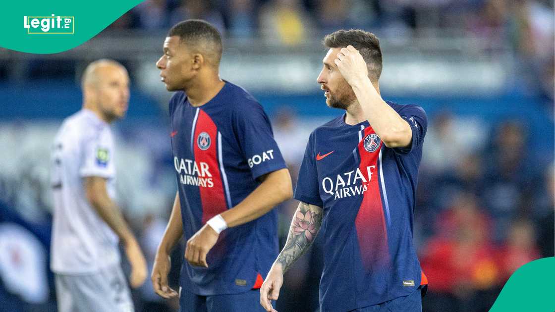 Kylian Mbappe, Lionel Messi, PSG, Clermont, Parc des Princes, Ligue 1, Paris, France Kylian Mbappe, Lionel Messi, PSG, Clermont, Parc des Princes, Ligue 1, Paris, France