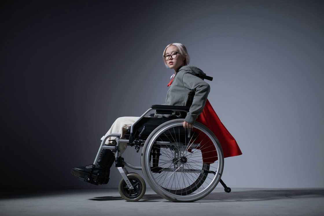 A girl in a wheelchair