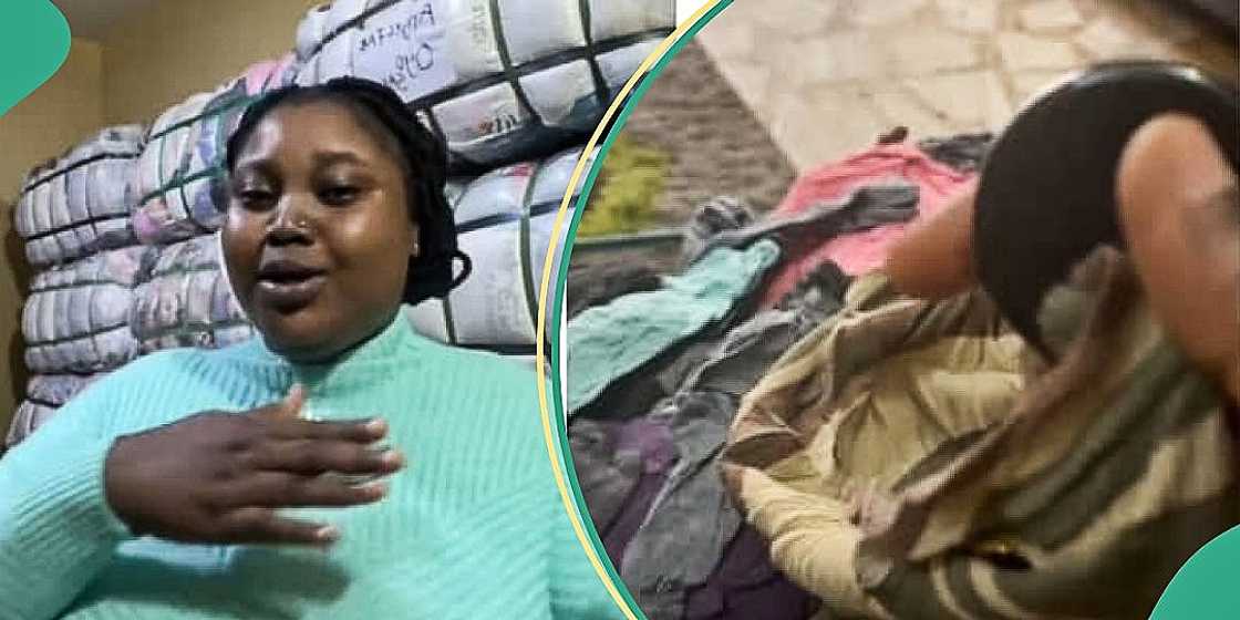 Thrift seller opens bale to find strange object Thrift seller opens bale to find strange object