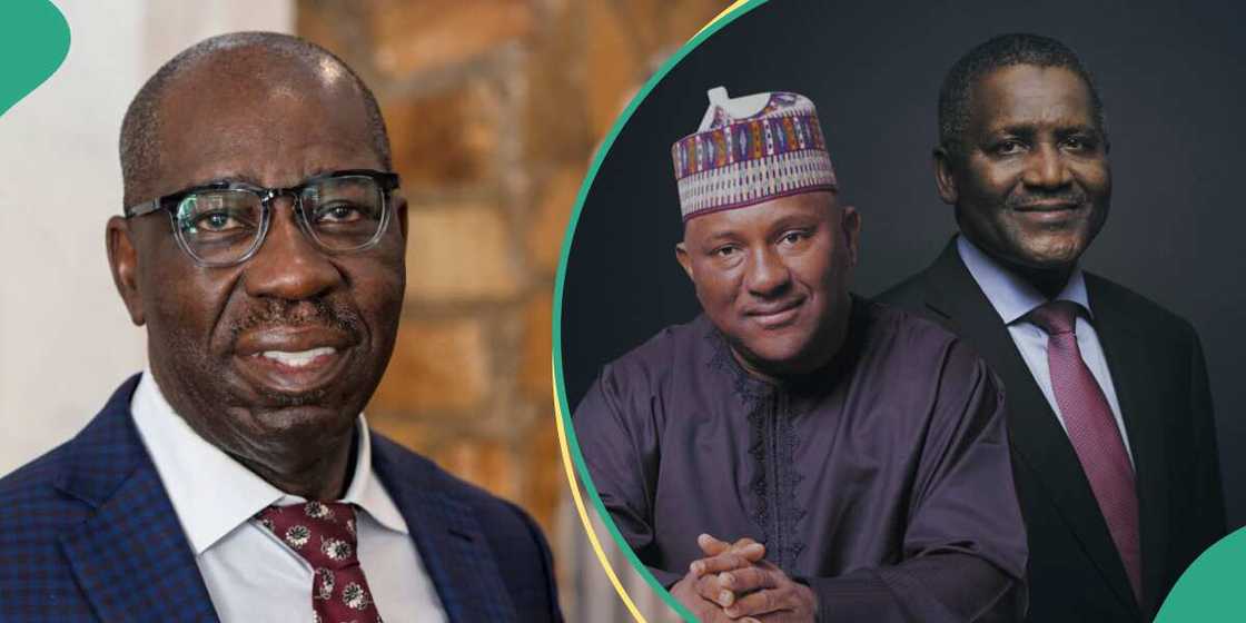 Governor Godwin Obaseki wants Abdulsamad Rabiu and Aliko Dangote to help fix Benin-Auchi road Governor Godwin Obaseki wants Abdulsamad Rabiu and Aliko Dangote to help fix Benin-Auchi road