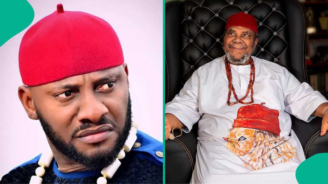 Pete Edochie reacts to his father Pete's podcast session with Isbae U. Pete Edochie reacts to his father Pete's podcast session with Isbae U.