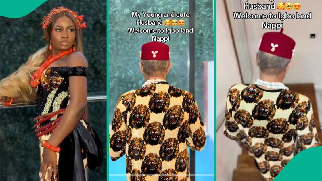 Lady shares video to show man who married her. Lady shares video to show man who married her.