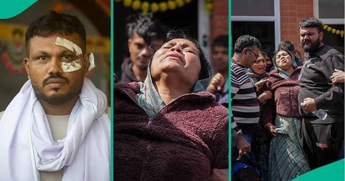 Mother of Air India lone survivor cries in viral video after plane crash. Mother of Air India lone survivor cries in viral video after plane crash.