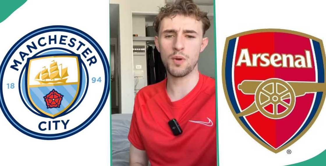 Reactions as white man predicts scorelines of Man City and Arsenal's final EPL games Reactions as white man predicts scorelines of Man City and Arsenal's final EPL games